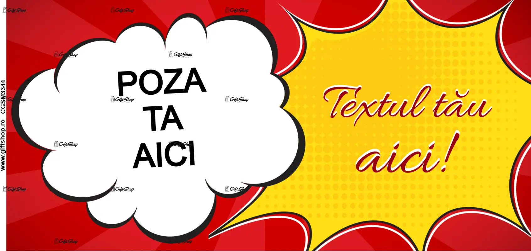 Cana personalizata cu poza si text, 330ml, model 3344